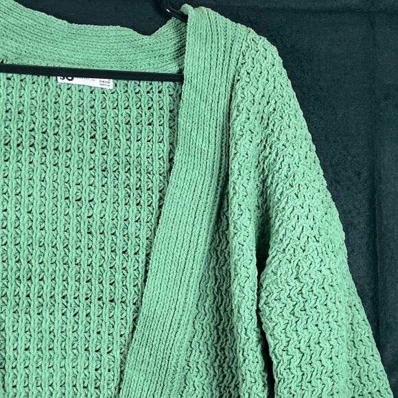 Sonoma Womens Sweater Green Knit Cardigan Open Front Large - Picture 5 of 12